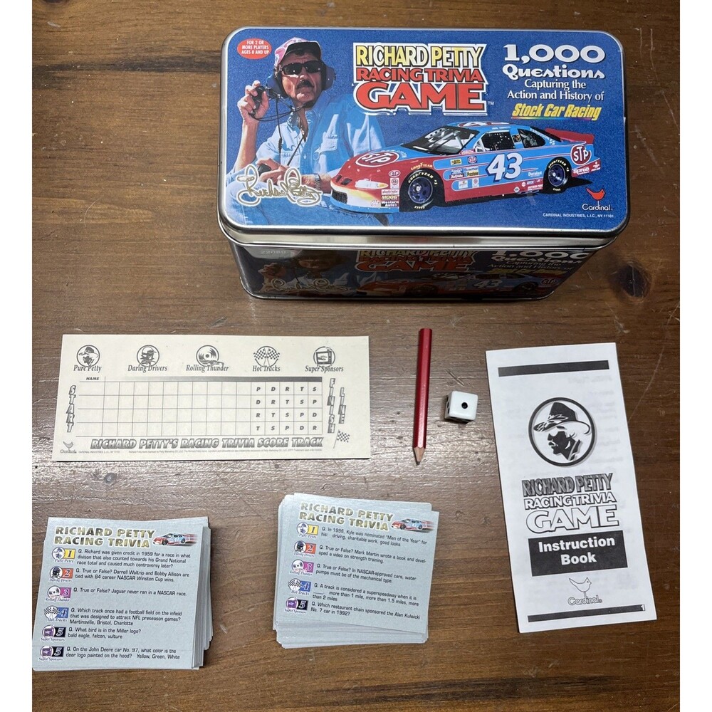1998 Richard Petty Racing Trivia Game Nascar 1,000 Questions Complete 22080